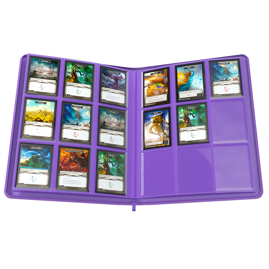 Zip-Up Album 18-Pocket Purple interior pocket layout