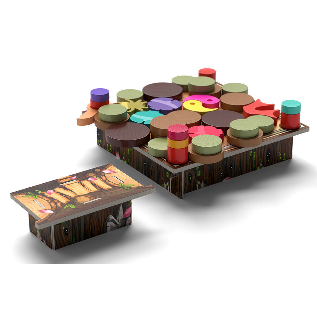 Kabuto Sumo: Sakura Slam board game arena and wrestler pieces