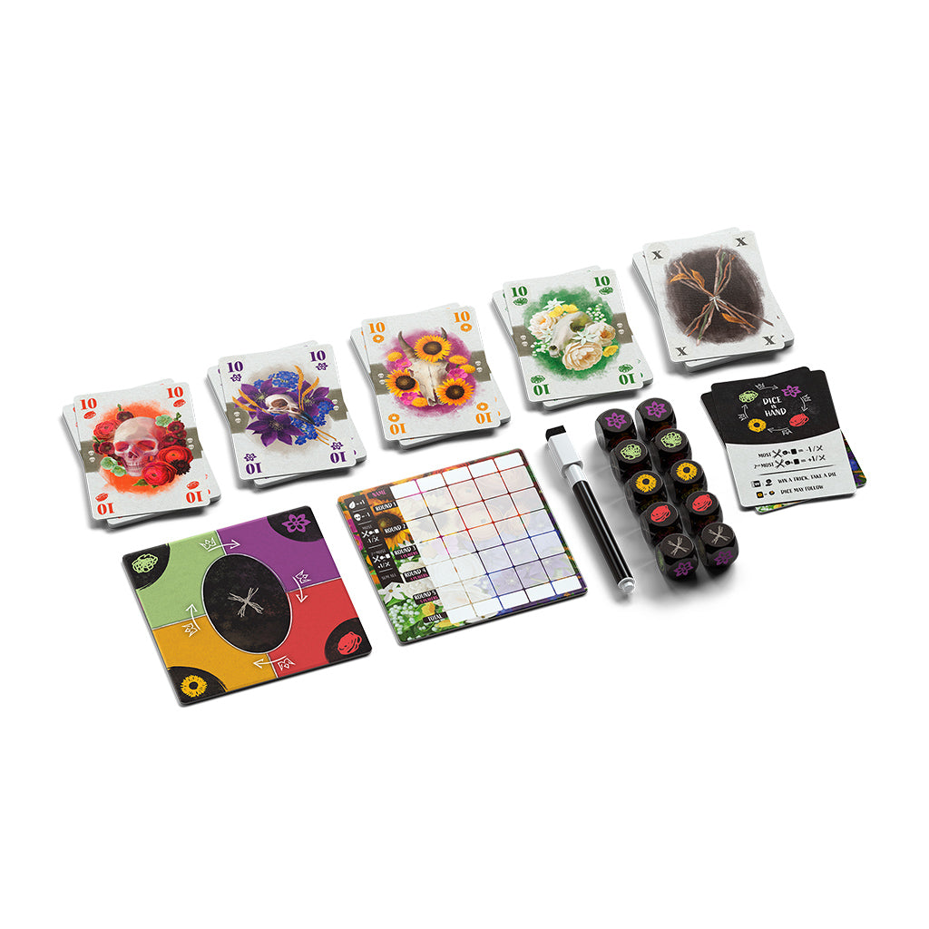 Mori board game gameplay setup showing woodland artwork and pieces