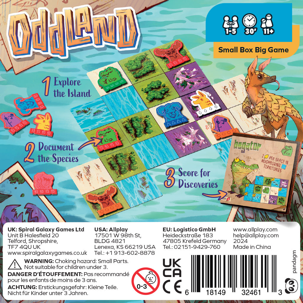 Oddland board game gameplay showing unique card mechanics