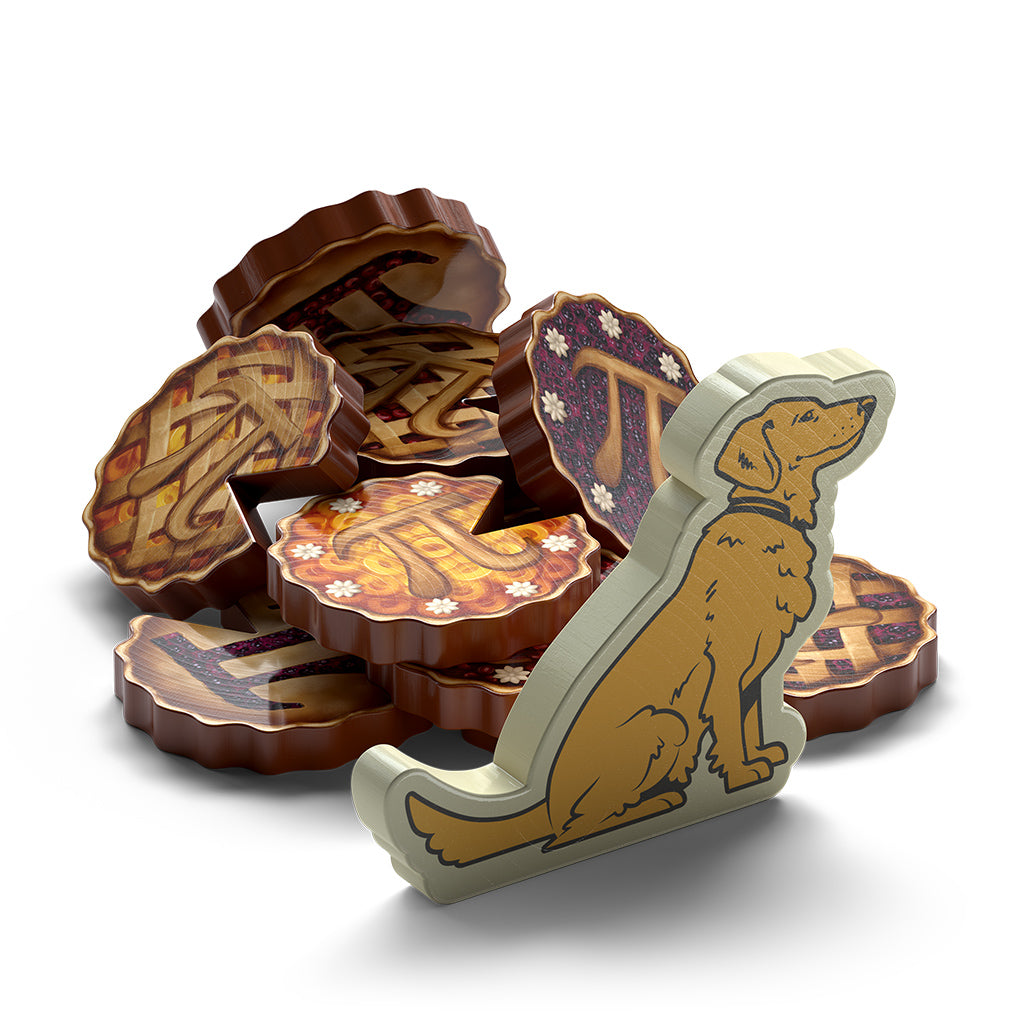 Pies board game gameplay showing card layout and pie-themed artwork