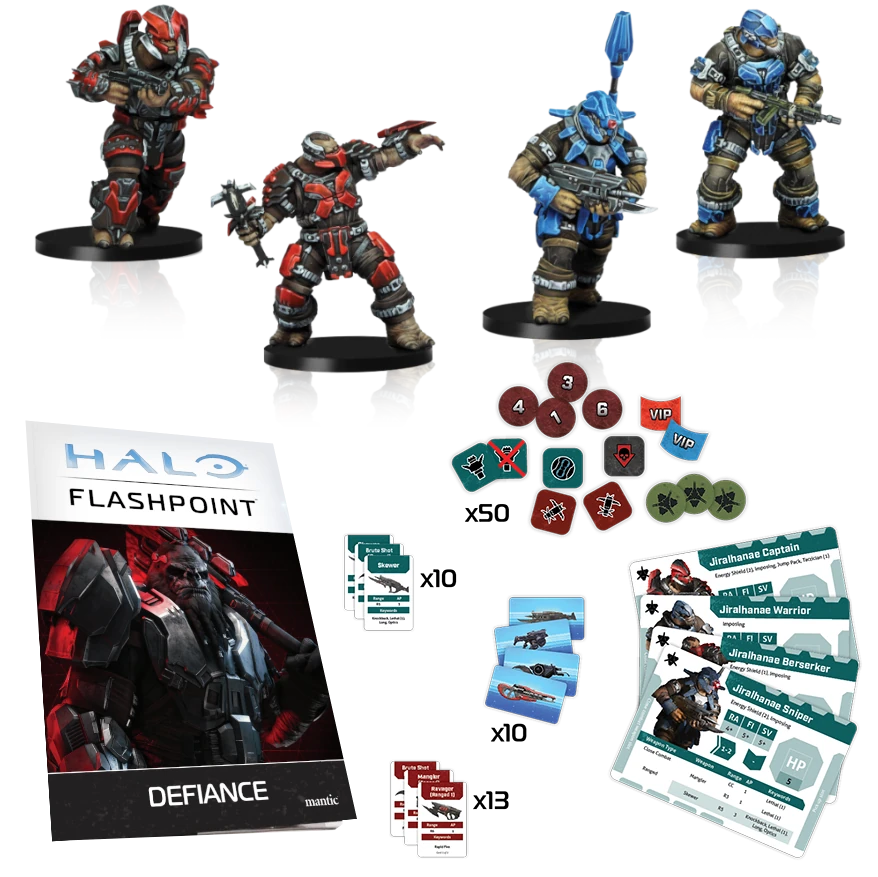 Halo: Flashpoint - Defiance Expansion Pack RPG box and contents display