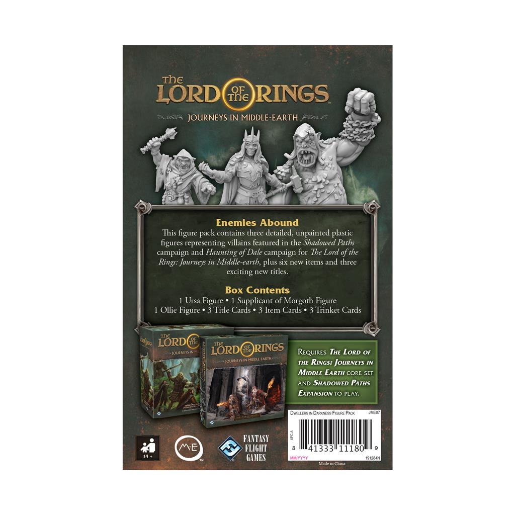 Lord of the Rings Journeys in Middle-Earth: Dwellers in Darkness board game detailed card artwork