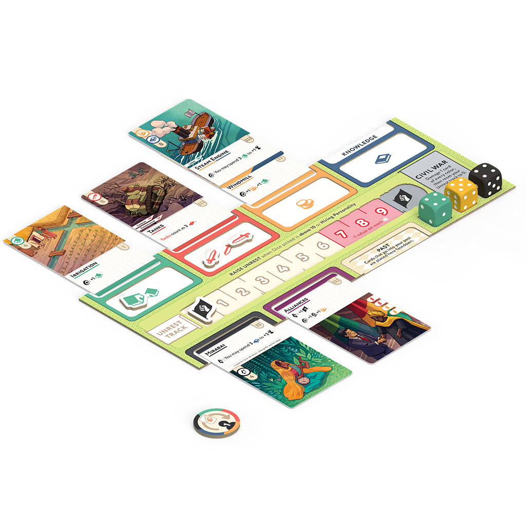 Nova Era gameplay setup showing resource management