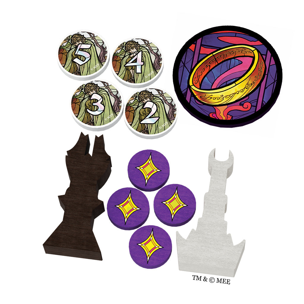 The Two Towers: Trick Taking Game box contents and components