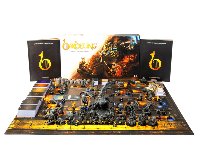 Bardsung fantasy adventure campaign board game setup