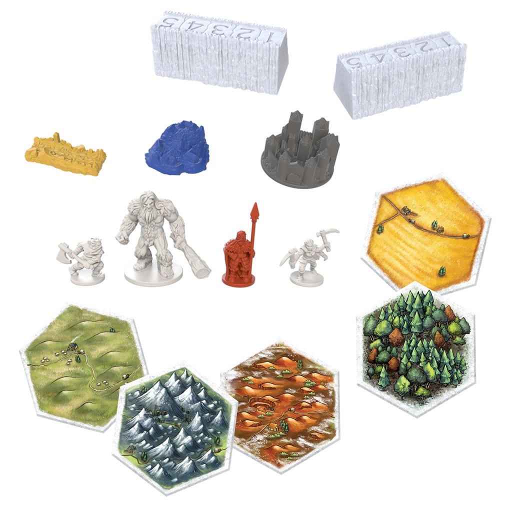 Catan: A Game of Thrones game components and house tokens