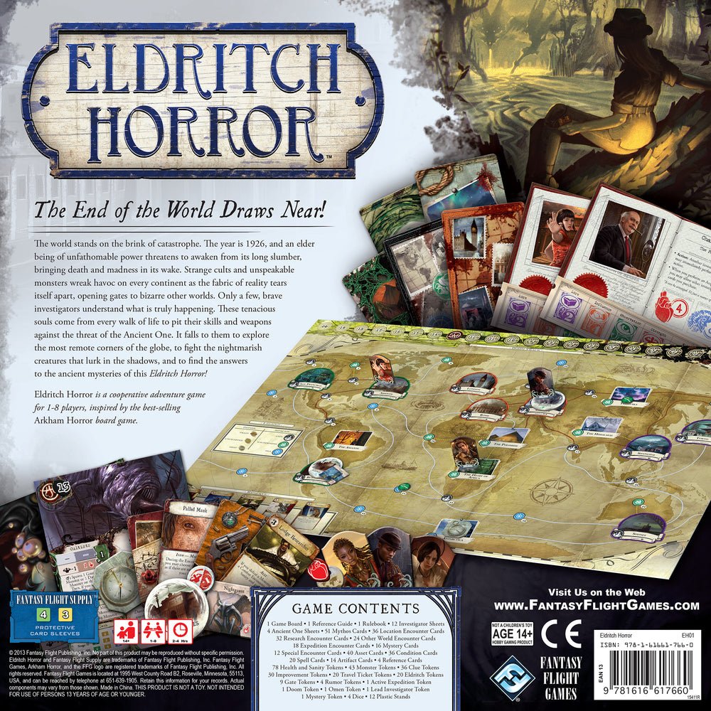 Eldritch Horror gameplay setup with ancient one