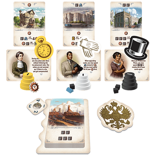 Furnace board game box and components