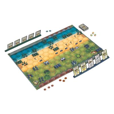 Memoir '44 game components and battlefield terrain