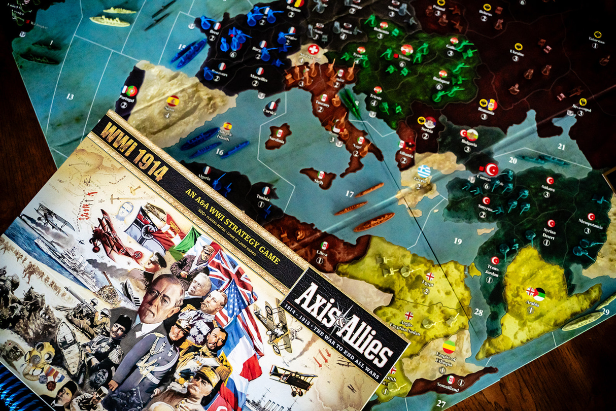 Axis & Allies: 1914 game board and map