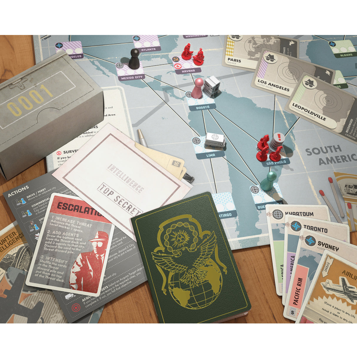 Pandemic: Legacy: Season 0 game board and Cold War map