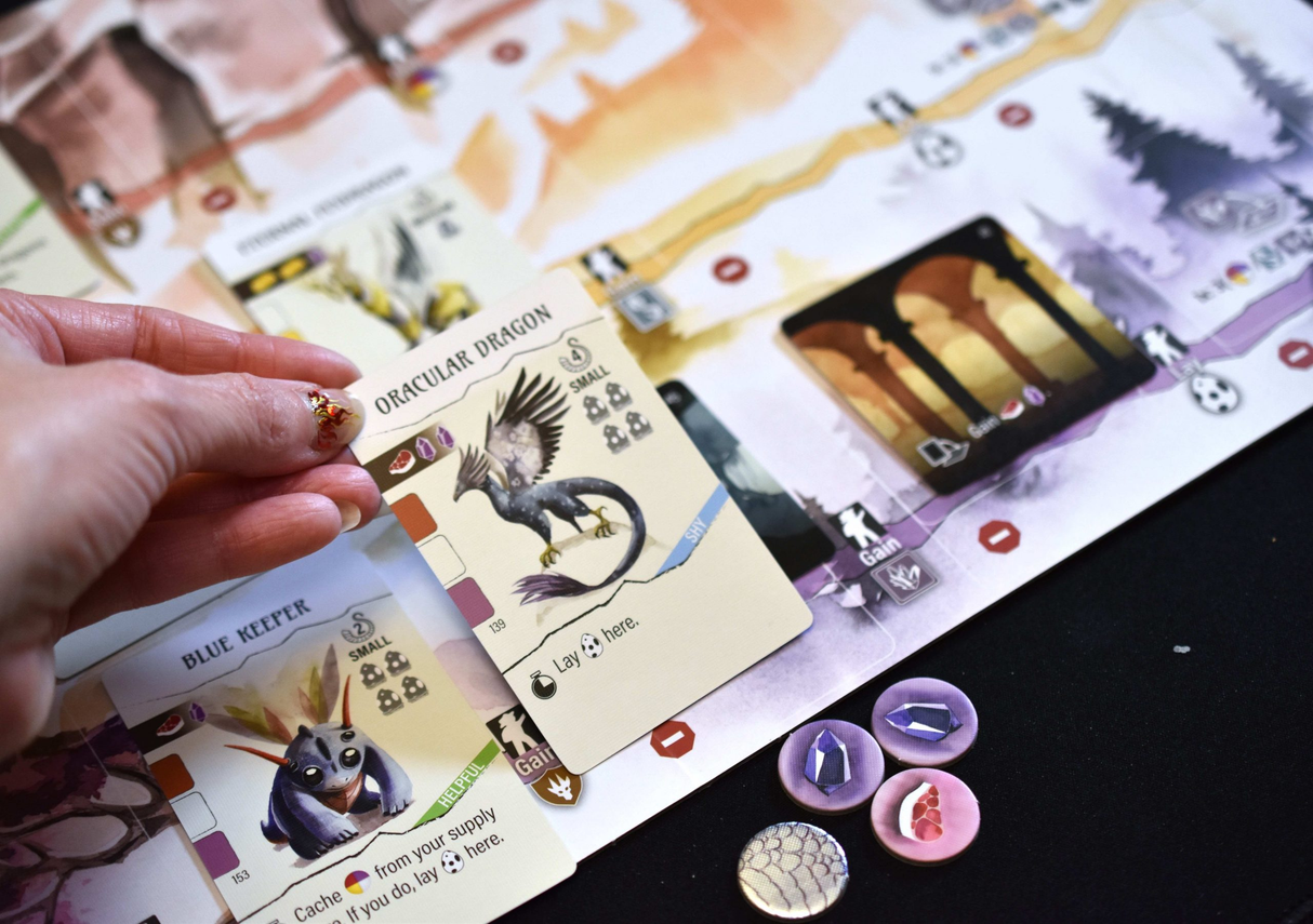 Wyrmspan game components and egg tokens