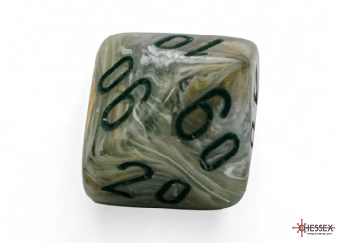 Chessex - Mega-Hedral Marble Green/Dark Green 7-Die Set die tens