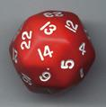 D30 Opaque: Red/White Triantakohedron