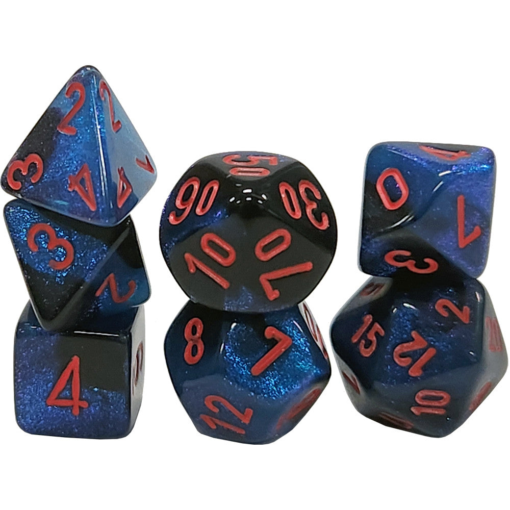 Chessex Gemini Mini Polyhedral dice set Black-Starlight/Red 7