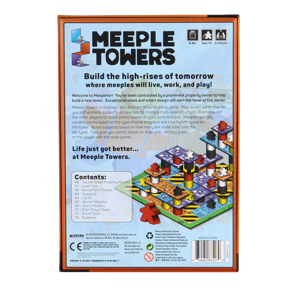 Meeple Towers complete game components