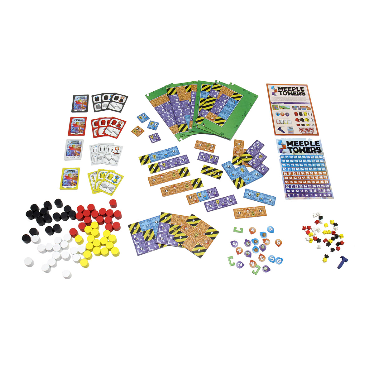 Meeple Towers tower building strategy game setup