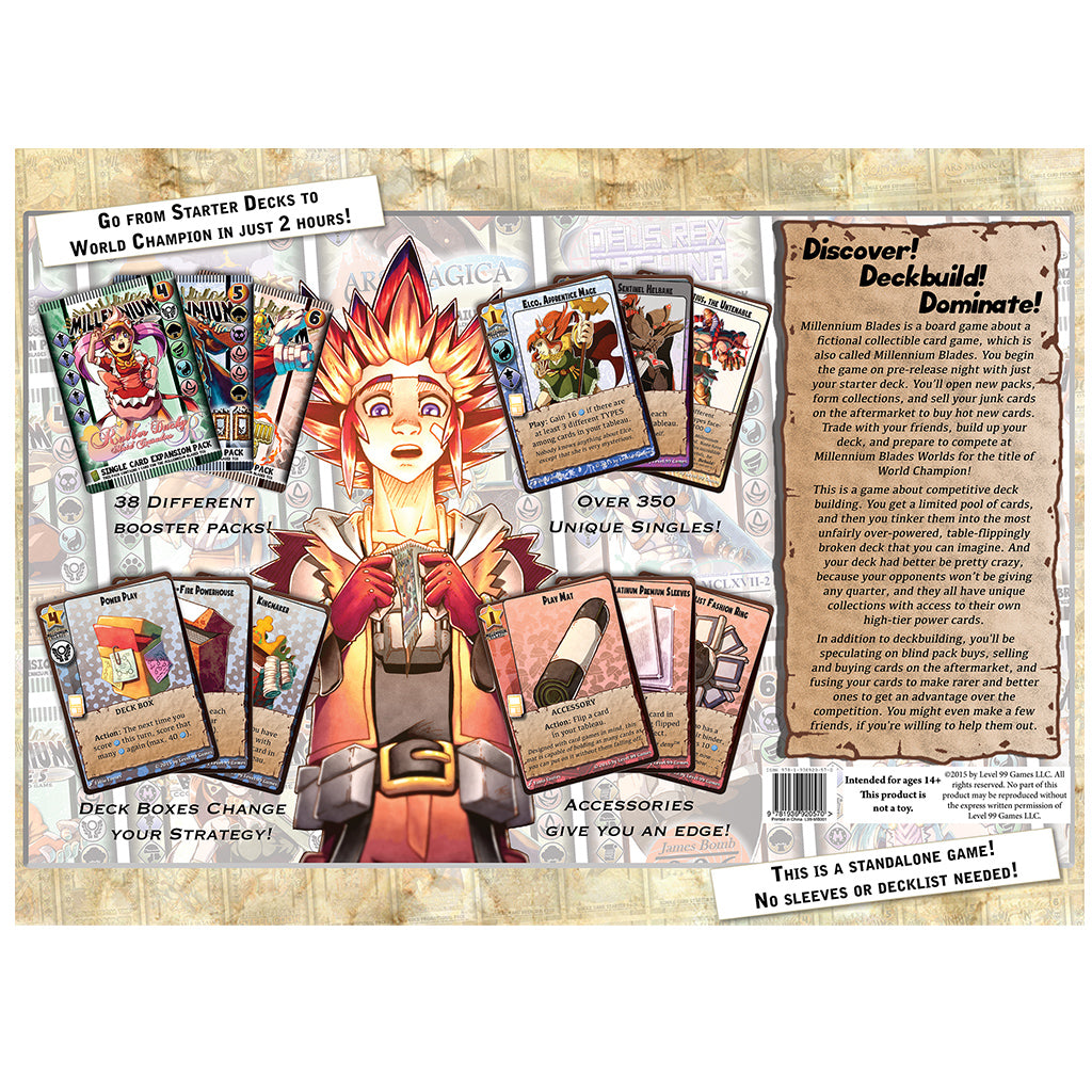 Millennium Blades tournament cards and player boards