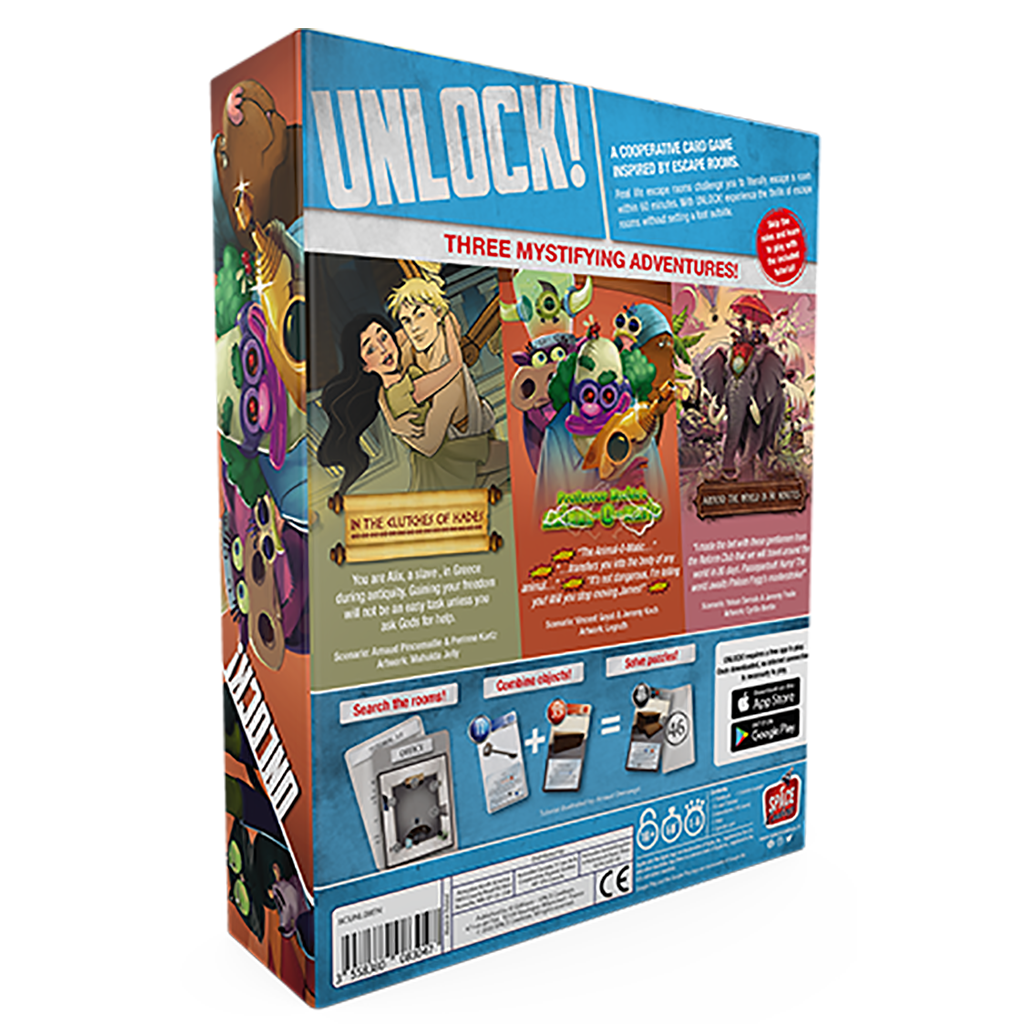 Unlock!: Mythic Adventures board game cards back of box
