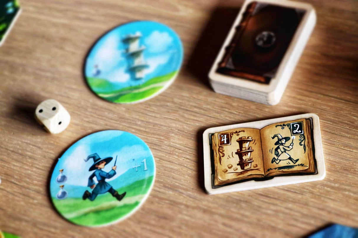 Wandering Towers game board and components