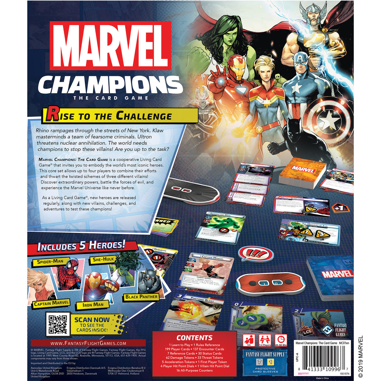 Marvel Champions complete game contents and card layout