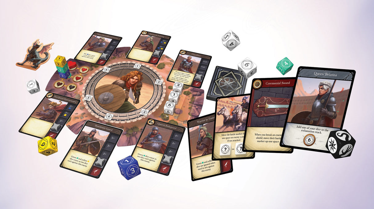 Solo Hero: Proving Grounds board game hero abilities and equipment