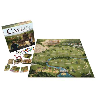 Caylus 1303 game components and building tiles