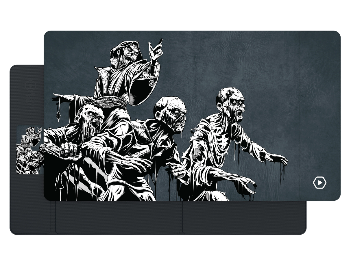 ETB Playmat: Art Masters Series - Phil Stone - Animate Dead showing playmat surface and design