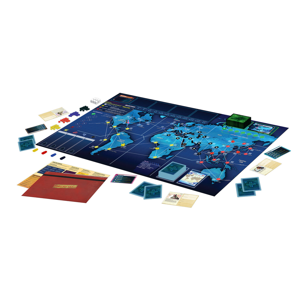 Pandemic: Legacy: Season 1 (Blue Edition) gameplay setup