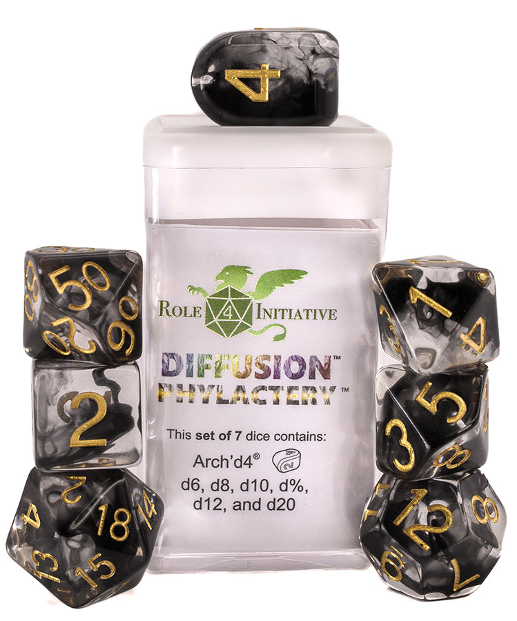 Polyhedral Dice: Diffusion Phylactery - set of 7 | Elderwoods