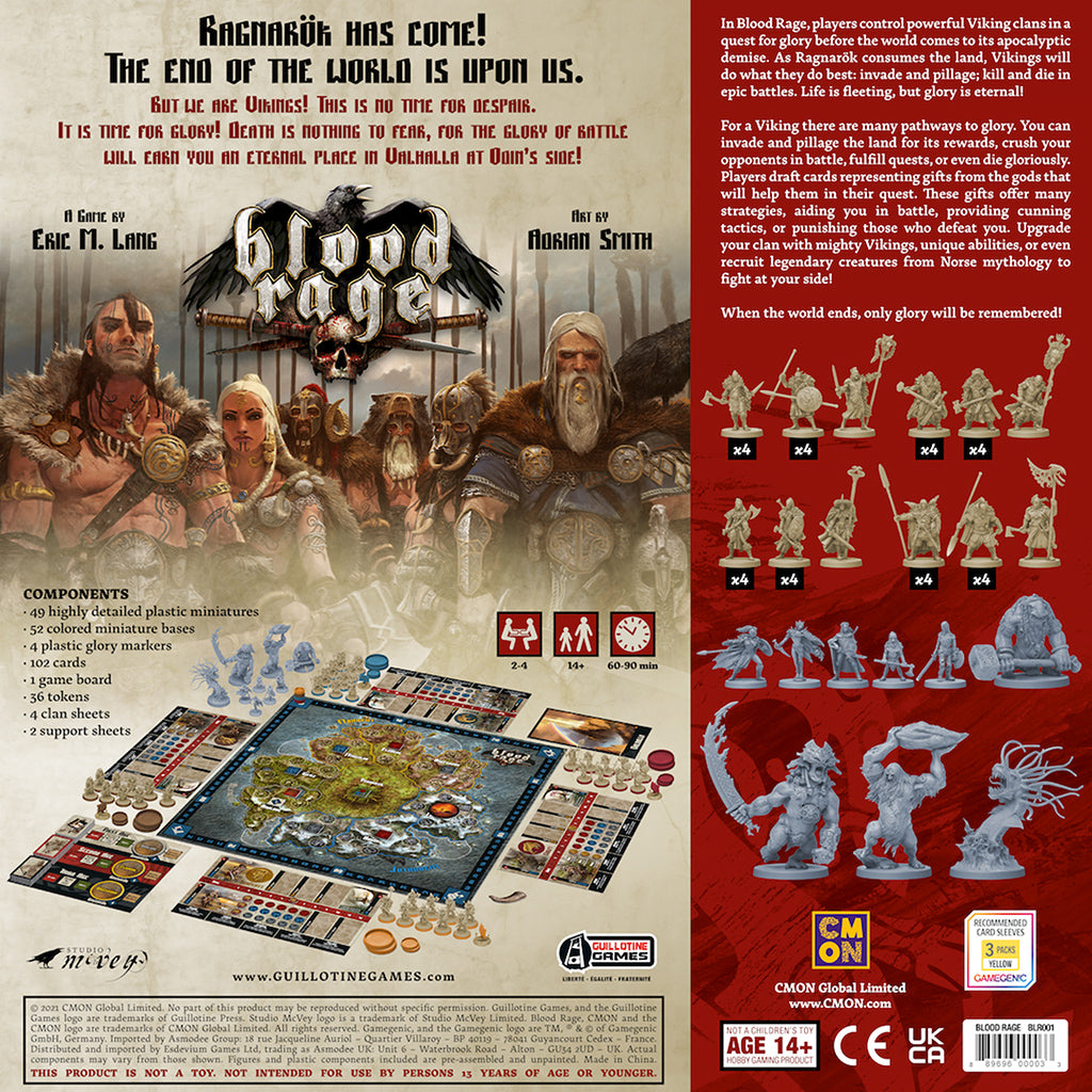 Blood Rage: Core Box game components and clan pieces