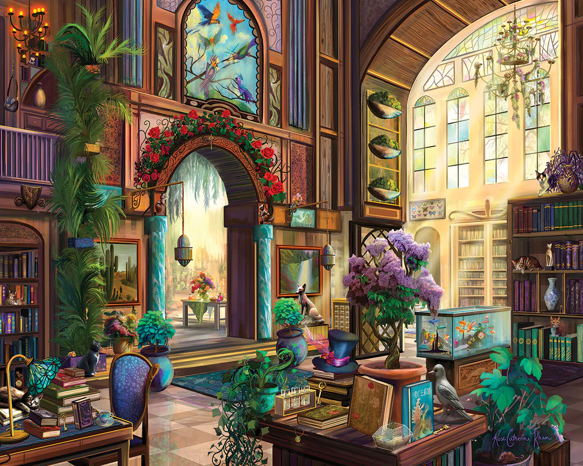 Botanical Library - 1000 Piece Jigsaw Puzzle White Mountain