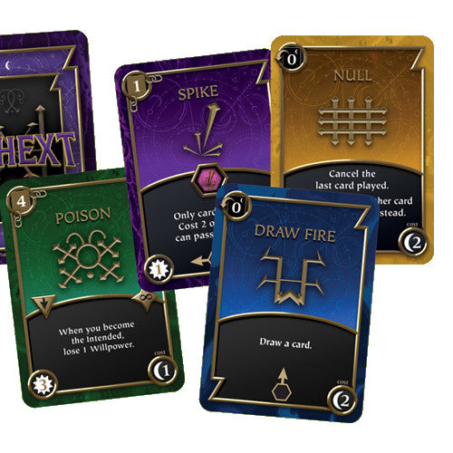 Behext spell-casting gameplay with cards