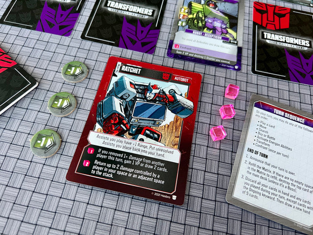 Transformers DBG board game detailed component view