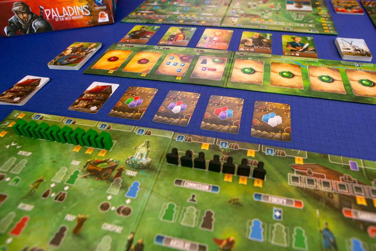 Paladins of the West Kingdom detailed game pieces and action cards