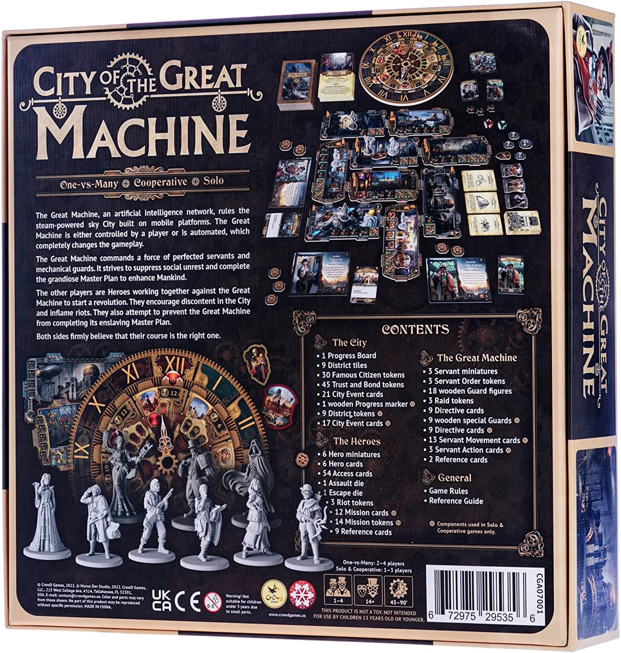 City of the Great Machine detailed game pieces and machine tokens