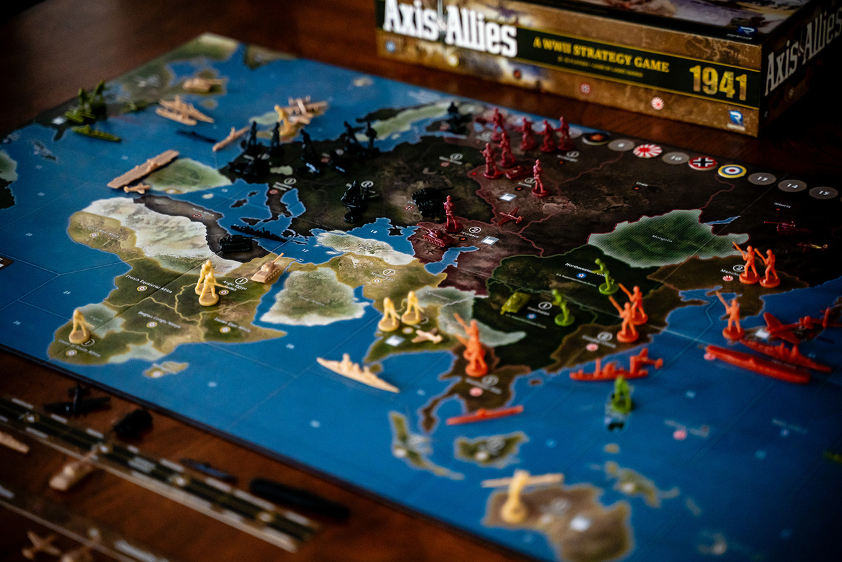 Axis & Allies: 1941 board game box and game board