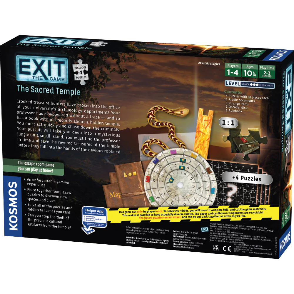 Exit: The Sacred Temple (w/Puzzle)