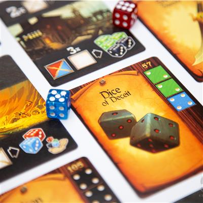 King's Forge game components and dice pool