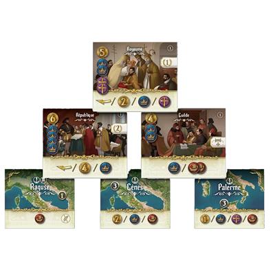 Virtu game components and virtue cards