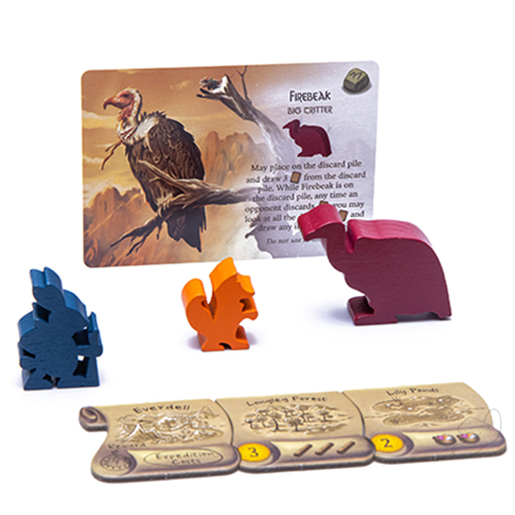 Everdell: Spirecrest game components and weather cards