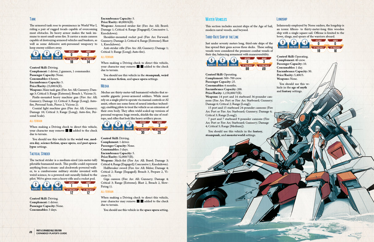 Genesys: Expanded Player's Guide RPG vehicle details