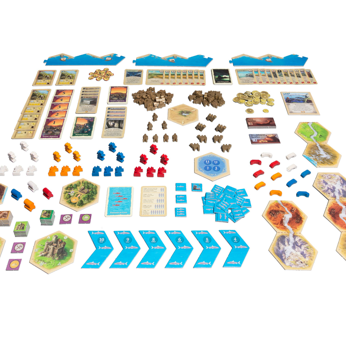 Catan: Expansion: Traders and Barbarians scenario tiles and tokens