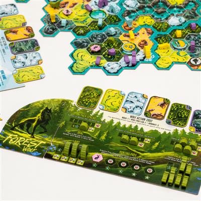 The Wolves complete game setup with all components