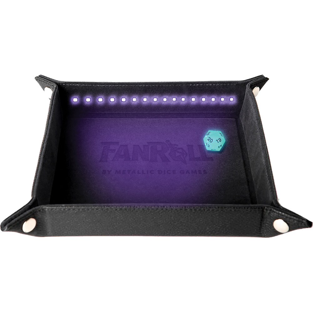Shadowlight Dice Tray with d20: Black Light