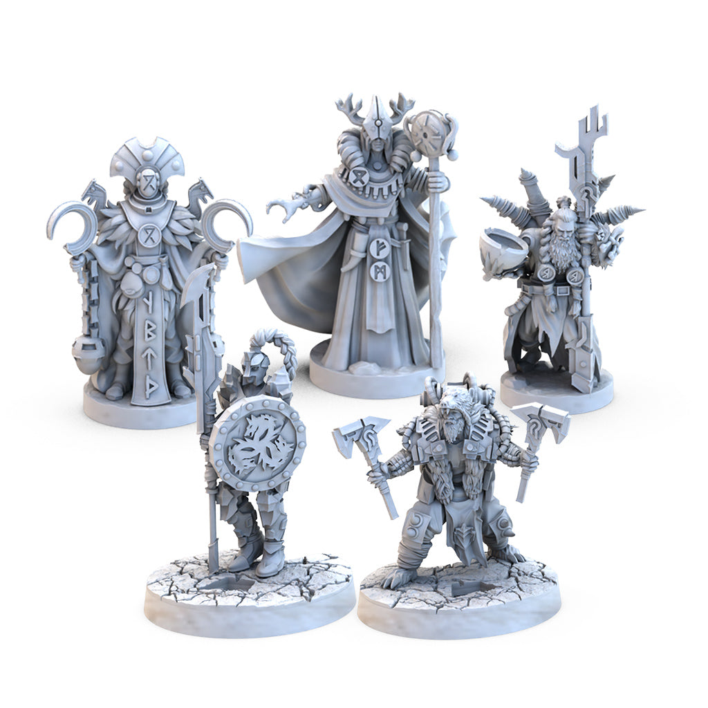 Lords of Ragnarok Core Box detailed miniatures and faction pieces