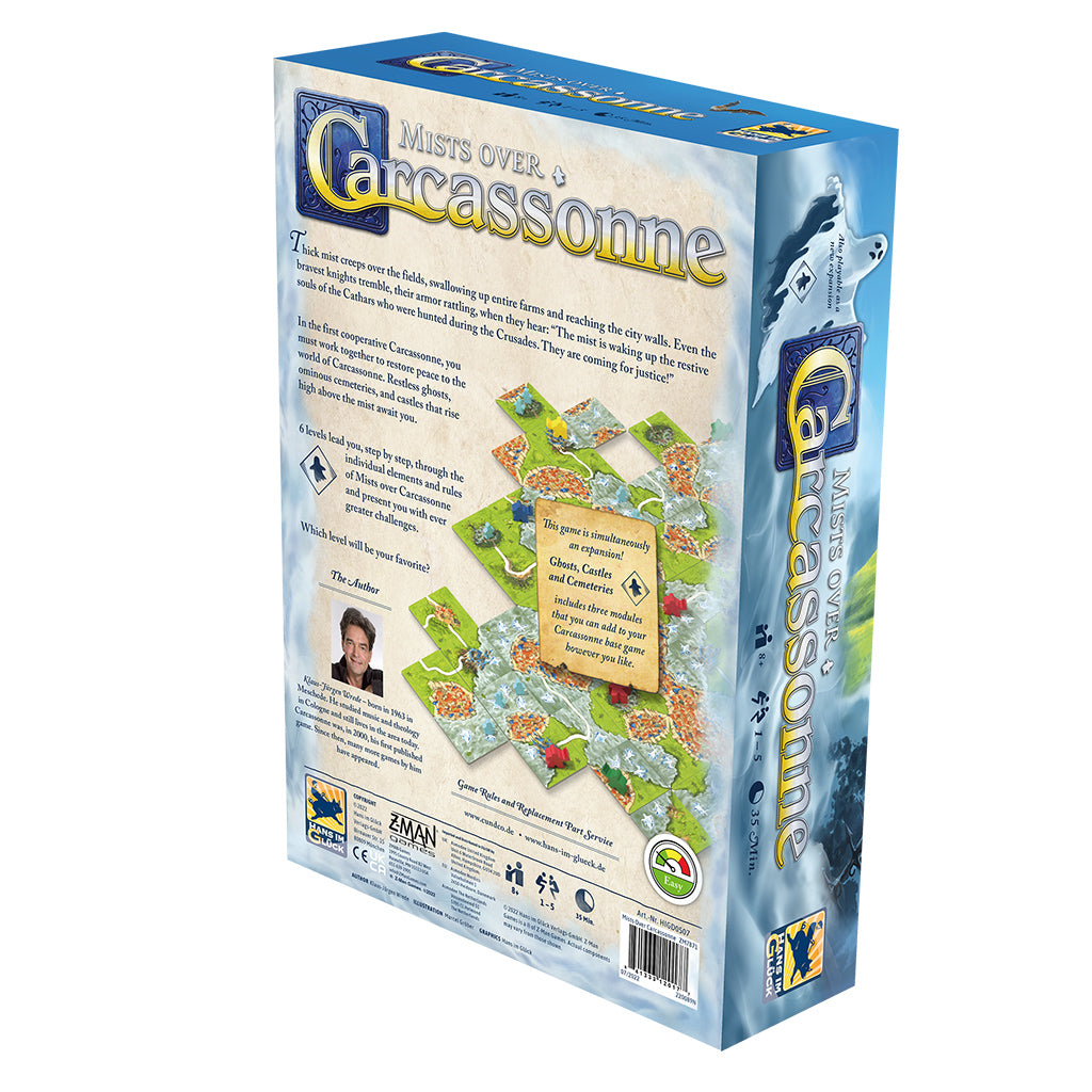 Mists Over Carcassonne board game box and components