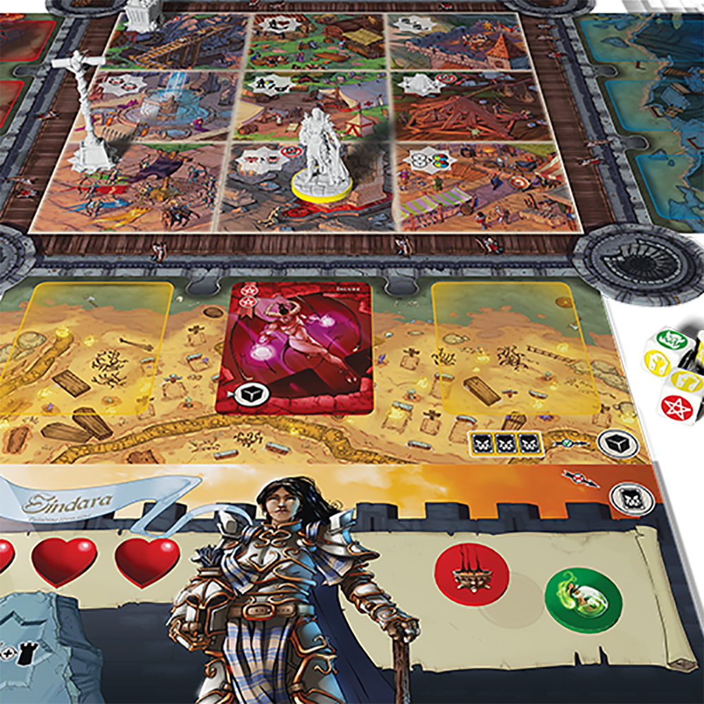 Last Bastion game components and hero cards