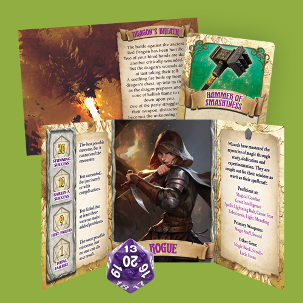 Adventure Party: The Role-Playing Party Game character cards and role-playing elements